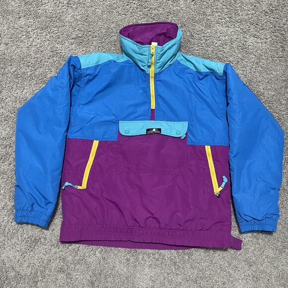 VTG Sierra Designs Jacket Womens Medium Blue Purple Anorak Colorblock Ski 80s - Picture 1 of 11